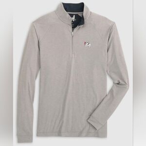 Johnnie-O 1/4 Zip Sport Performance Vintage Logo UGA Top Seal Grey Size S NWT